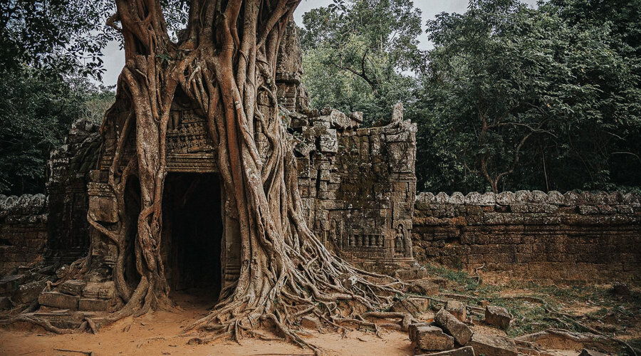 Phnom Kulen Temple Gate near Siem Reap, Cambodia